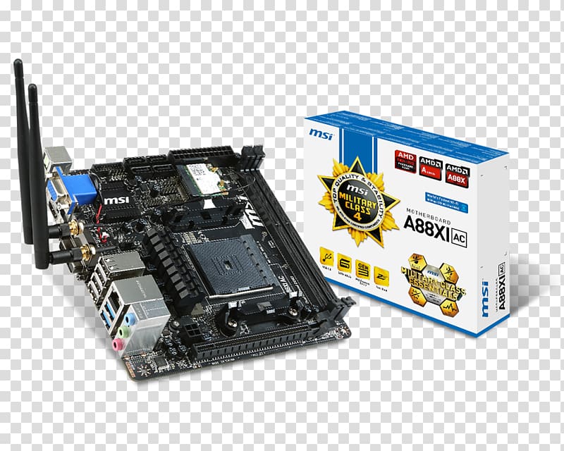 Mini-ITX Motherboard MSI Socket FM2+, motherboard transparent background PNG clipart