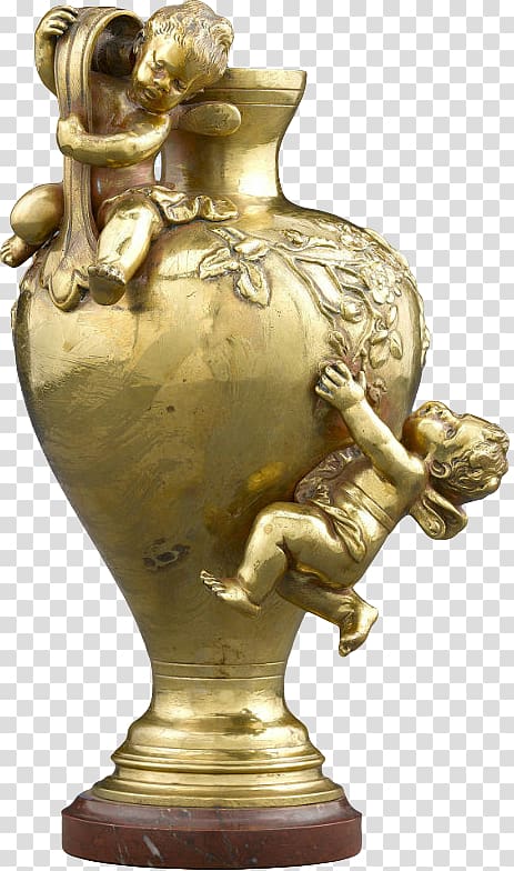 Brass Vase Bronze Classical sculpture 01504, Brass transparent background PNG clipart