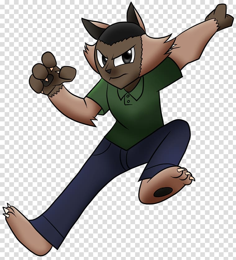 Cat Werewolf Character, Grime art transparent background PNG clipart