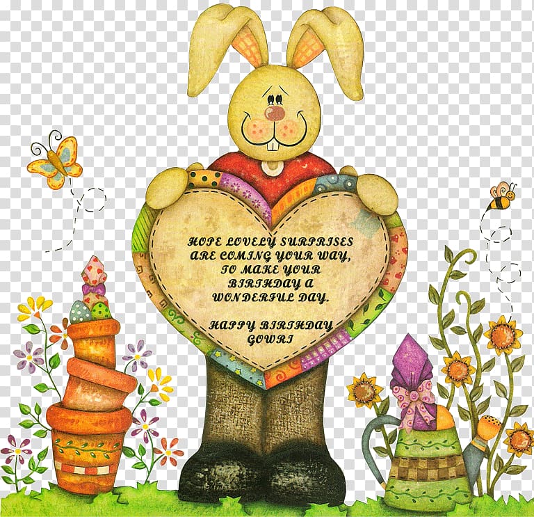 Easter Bunny Cartoon Birthday, Birthday transparent background PNG clipart