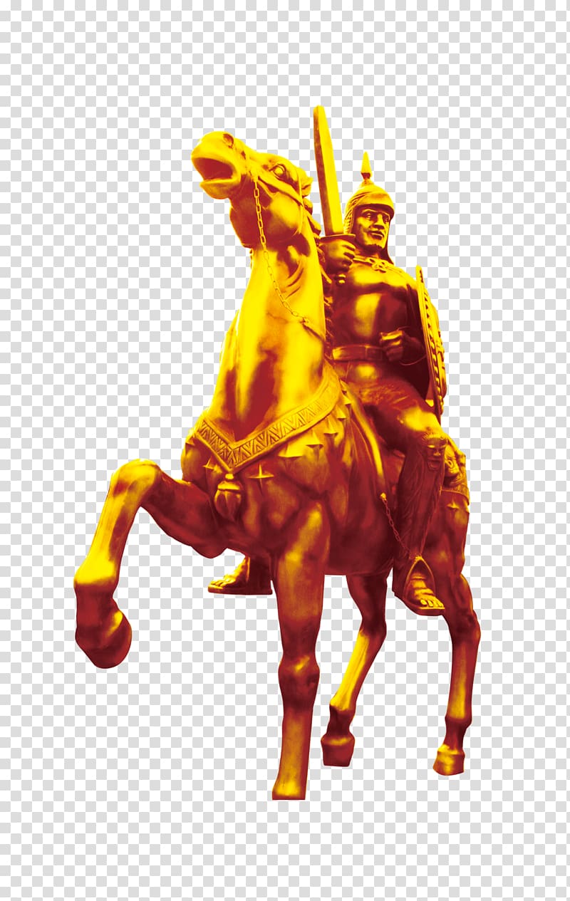 Sculpture Statue, Golden Knight transparent background PNG clipart