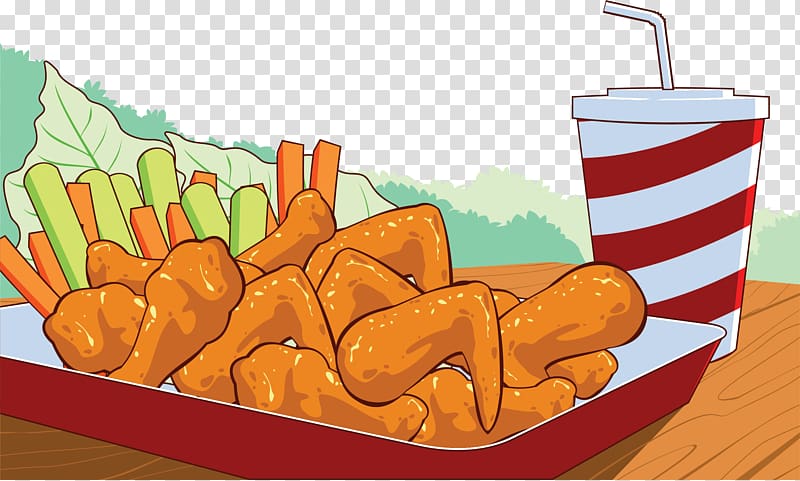 fried chicken wings cartoon