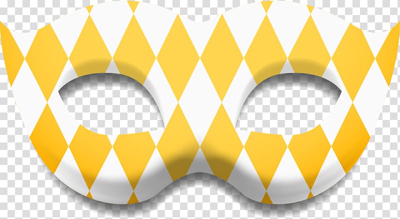 Mask Yellow Carnival, Yellow diamond-shaped block mask goggles transparent background PNG clipart