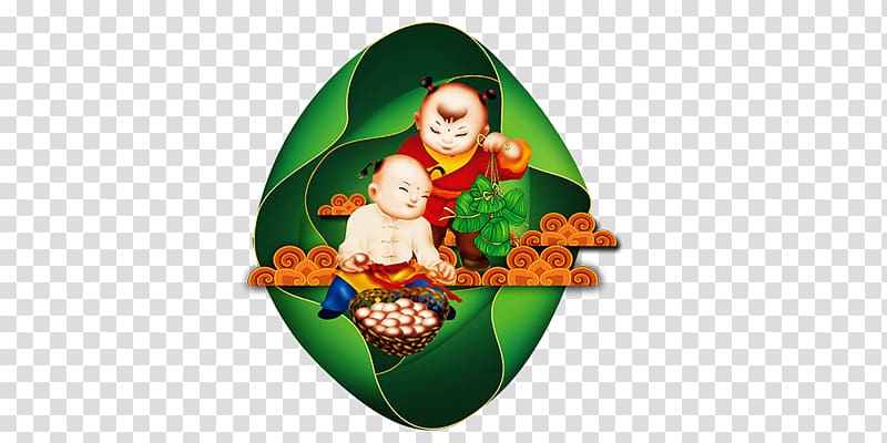 Zongzi Dragon Boat Festival Fishing, China doll transparent background PNG clipart