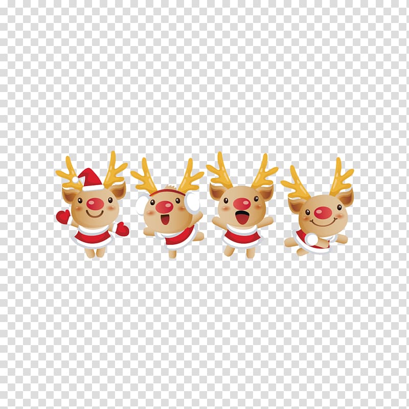 Reindeer Santa Claus Christmas Cartoon, Christmas deer cute clip buckle Free transparent background PNG clipart