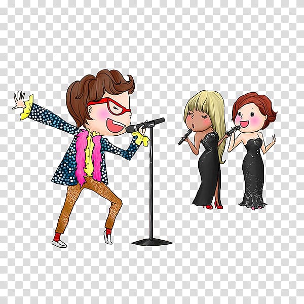 Cartoon Singing Illustration, The singing man transparent background PNG clipart