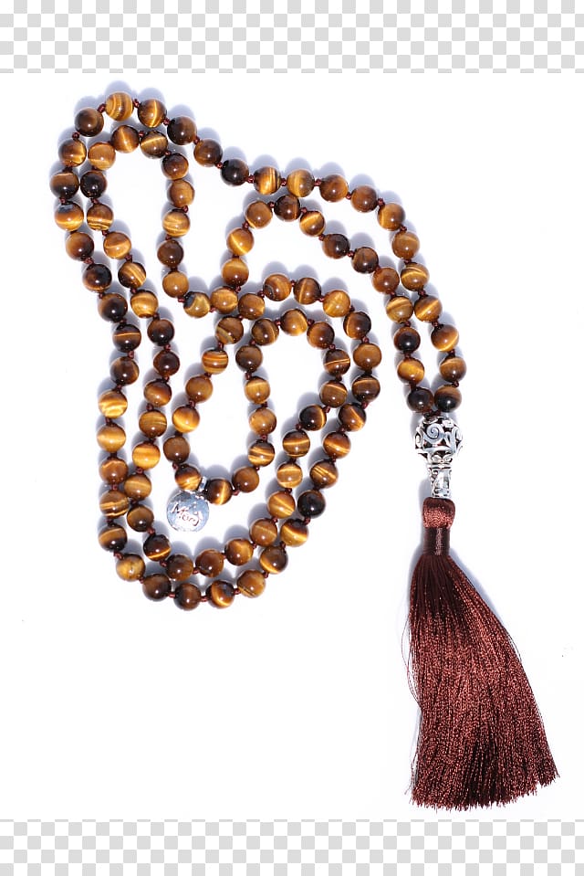Buddhist prayer beads Tiger\'s eye Necklace, necklace transparent background PNG clipart