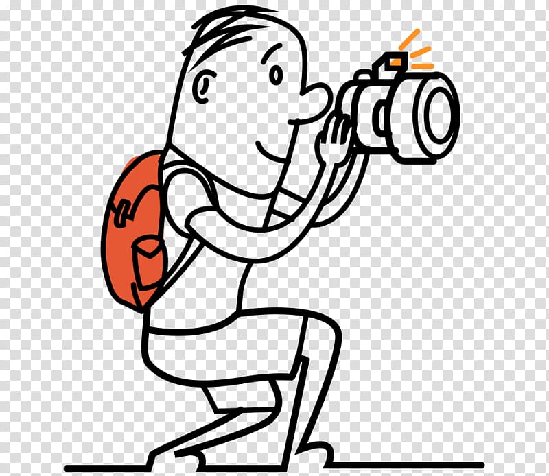 Canon EOS 6D Sony u03b1 Camera Digital SLR , Hand-painted cartoon backpack travel man kneeling transparent background PNG clipart