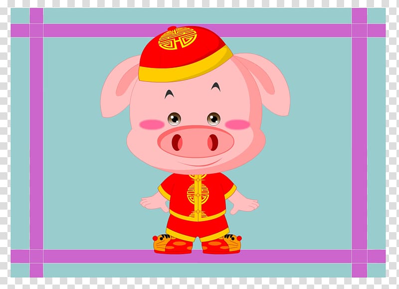 Daddy Pig Tiger Chinese zodiac, pig transparent background PNG clipart