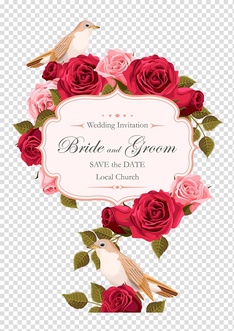 Wedding invitation Rose Euclidean , Rose painted birds , wedding invitation digital artwork screenshot transparent background PNG clipart