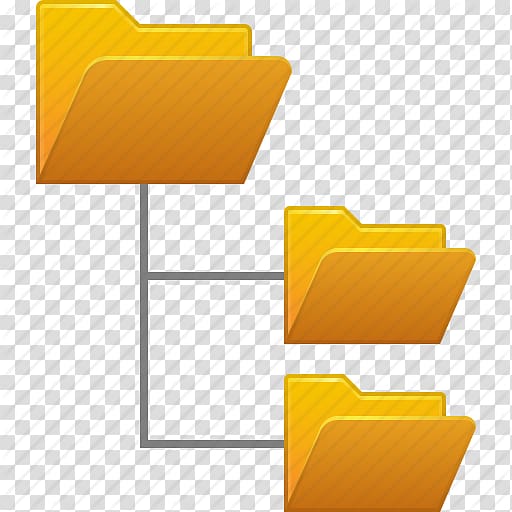 Directory structure Computer Icons Mbox File system, System Folder Tree Yellow Icon transparent background PNG clipart