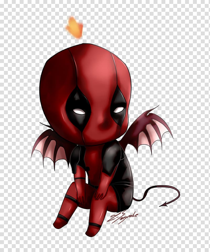 Deadpool Spider-Man Chibi Drawing Anime, demon transparent background PNG clipart