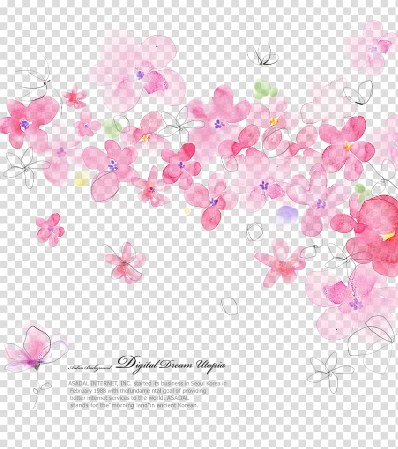 pink flowers illustration, Floral design Flower Pink Pattern, Floral designs transparent background PNG clipart