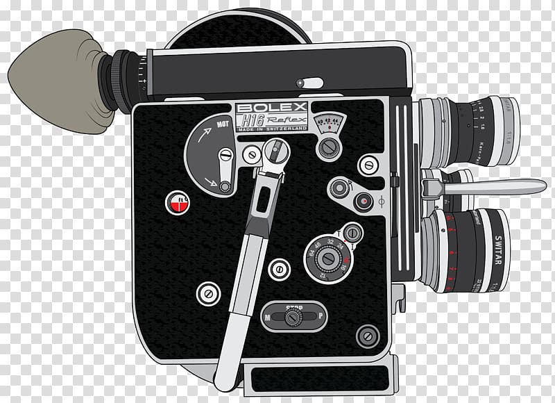 Digital Bolex graphic film 16 mm film Movie camera, polaroid transparent background PNG clipart