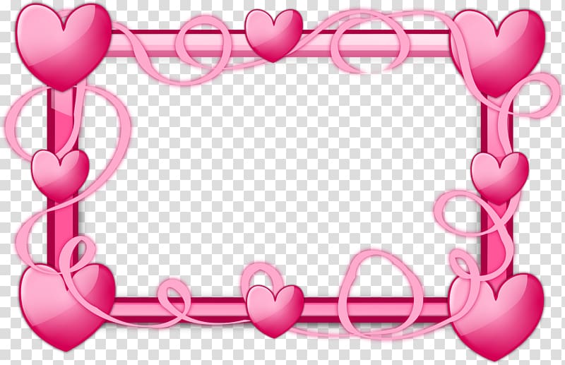 rectangular pink frame illustration, Borders and Frames Frames Heart , pink border transparent background PNG clipart