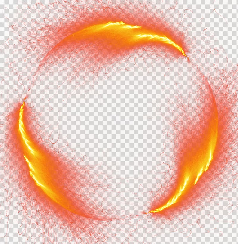 burst of fire round border transparent background PNG clipart