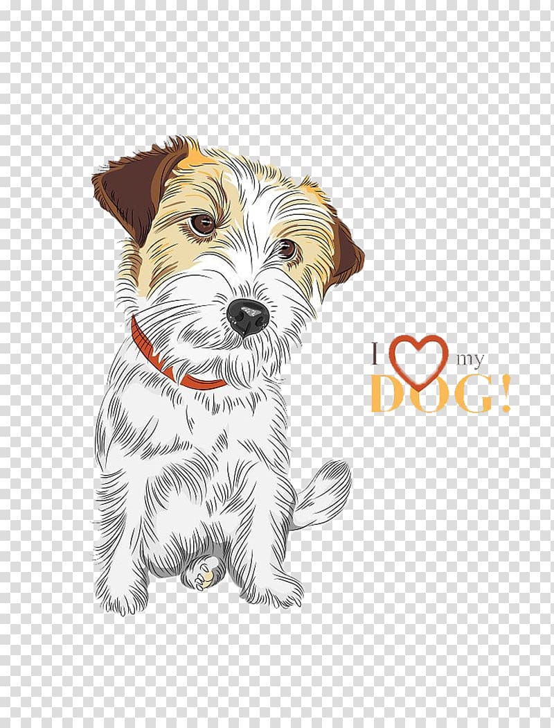 Jack Russell Terrier Puppy Illustration, Hand-painted lines puppy transparent background PNG clipart