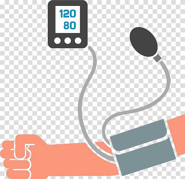 sphygmomanometer displaying 120 80 reading , Hypertension Blood pressure Illustration, High blood pressure values on a sphygmomanometer transparent background PNG clipart