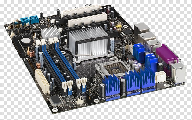 Intel Motherboard LGA 775 Central processing unit ATX, motherboard transparent background PNG clipart