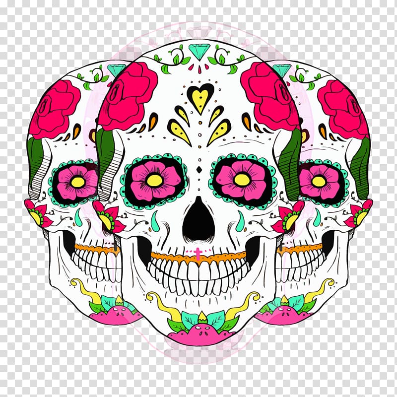 La Calavera Catrina The Hostel Salvador Day of the Dead, skull pattern transparent background PNG clipart