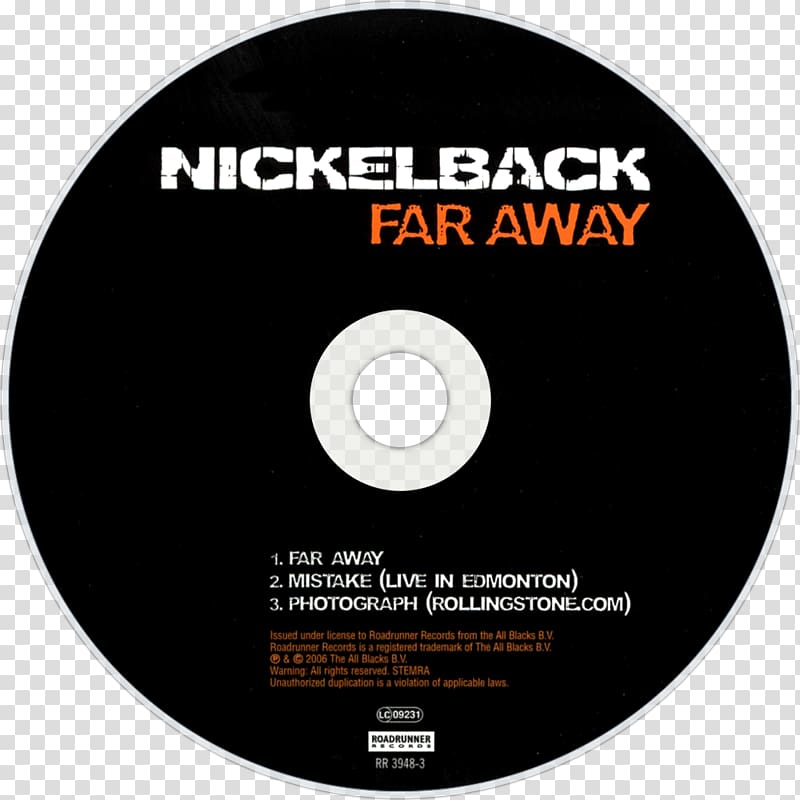 Compact disc Dark Horse Nickelback Far Away Song, Far Away transparent background PNG clipart