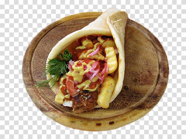 Gyro Shawarma Souvlaki Greek cuisine Tzatziki, Chicken gyro transparent background PNG clipart