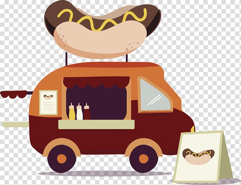 Hot dog Sushi Take-out Dining car, Takeout hotdog Diner transparent background PNG clipart