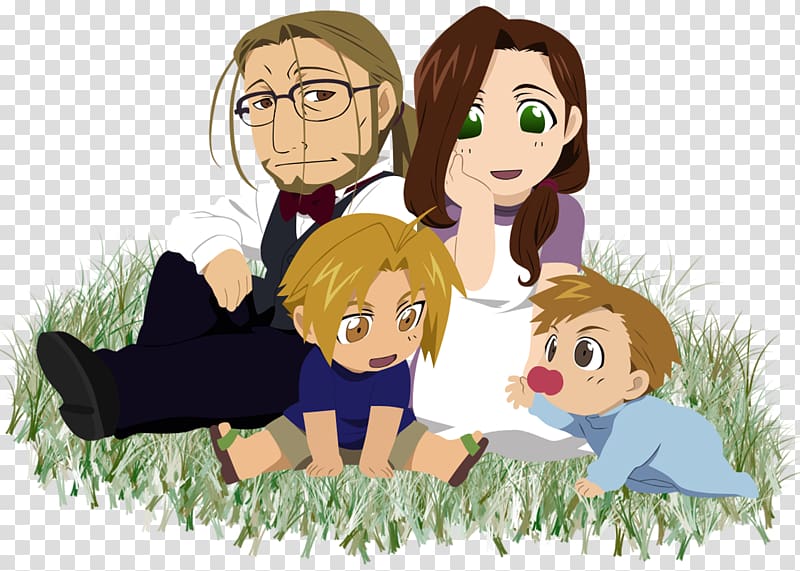 Edward Elric Winry Rockbell Roy Mustang Homo sapiens Alphonse Elric, family portrait transparent background PNG clipart