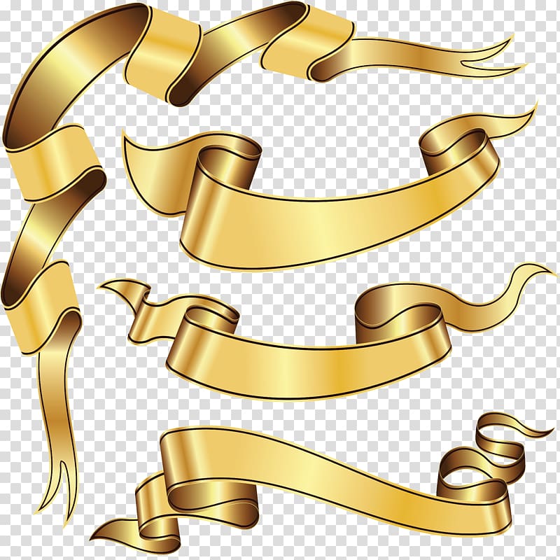 Ribbon Gold Paper , ribbon transparent background PNG clipart
