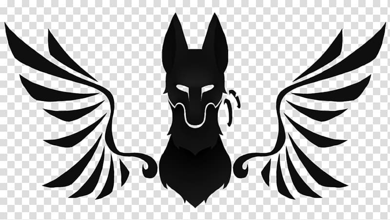 Canidae Horse Bat Logo Dog, Angry Black Wolves transparent background PNG clipart