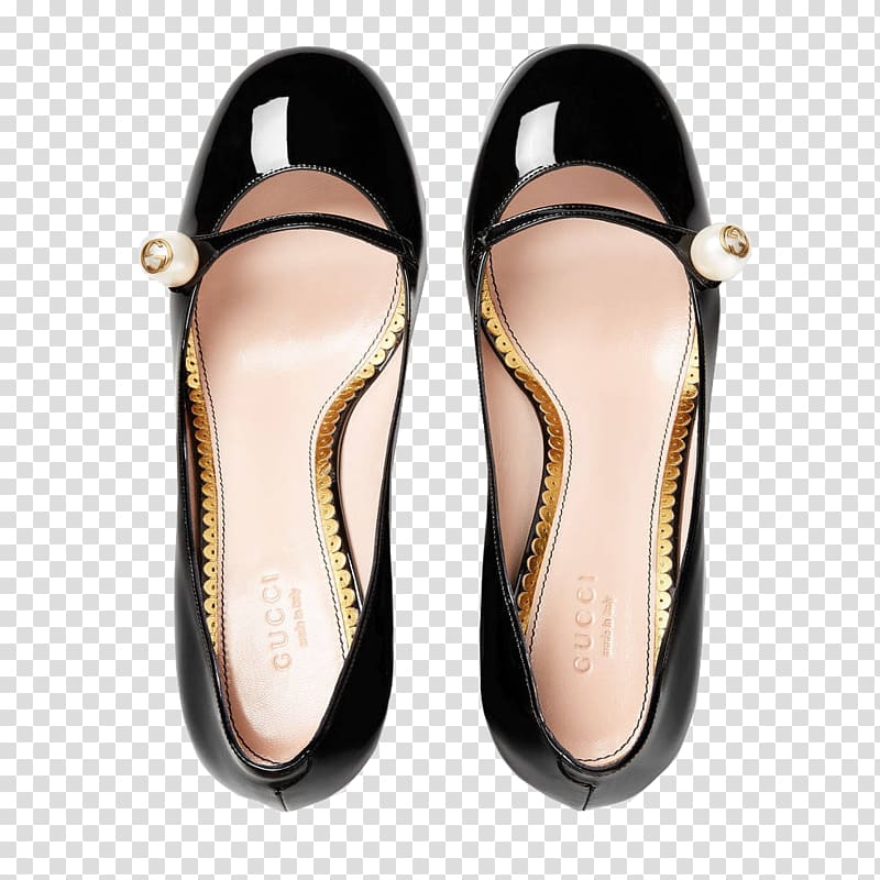 Gucci Leather High-heeled footwear Slipper Shoe, Gucci heels Pearl Liang Pi transparent background PNG clipart