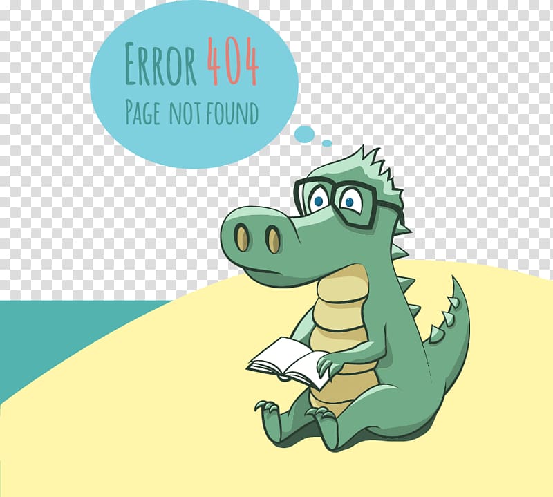 HTTP 404 Error message , Small alligator web design material damage transparent background PNG clipart