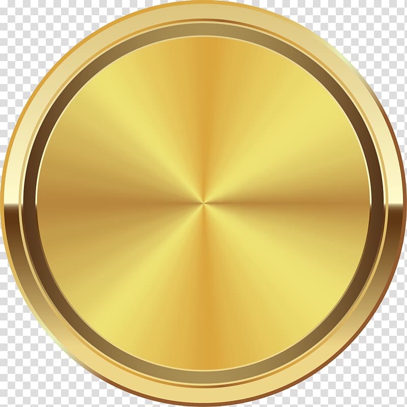 round gold-colored coin , Circle Gold Disk , Hand painted Golden Circle card transparent background PNG clipart