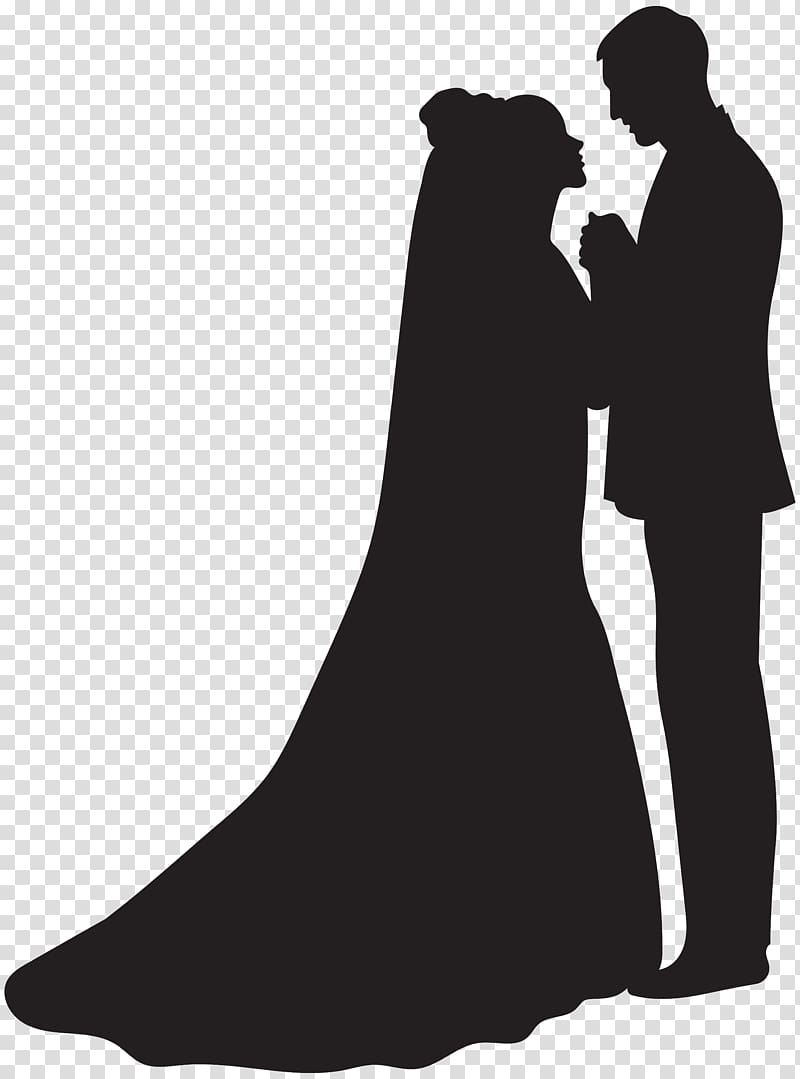 Silhouette Bridegroom , bride and groom silhouette transparent background PNG clipart