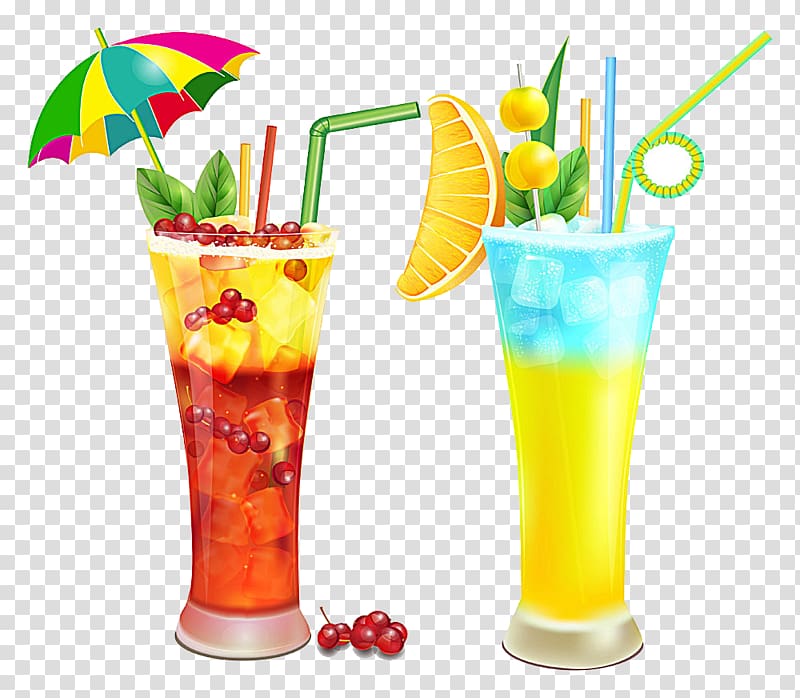 two pilsner glasses, Cocktail Orange juice Alcoholic drink, Cocktail transparent background PNG clipart