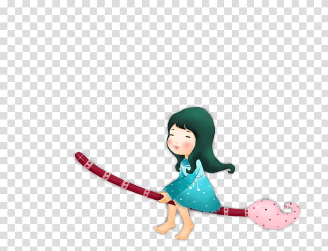 girl riding broom illustration, Child Girl Illustration, Flying little girl transparent background PNG clipart