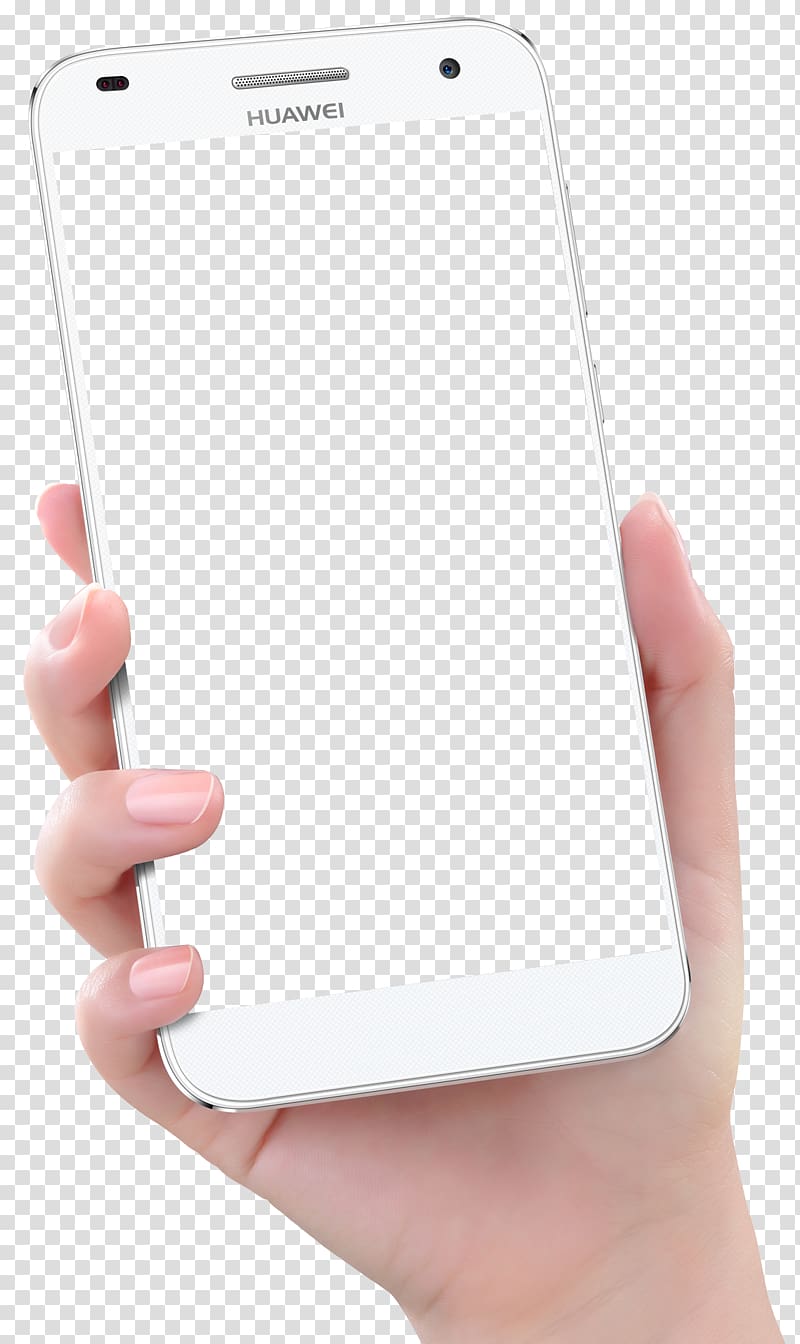 Phone in hand transparent background PNG clipart