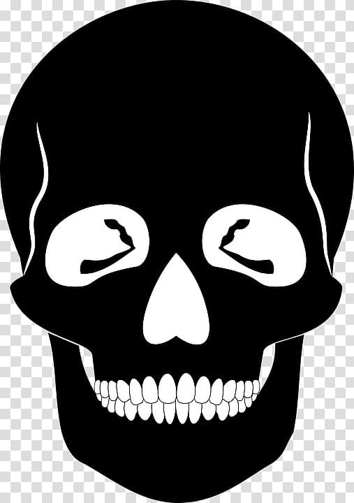 Skull Stencil Silhouette Human skeleton, skull transparent background PNG clipart