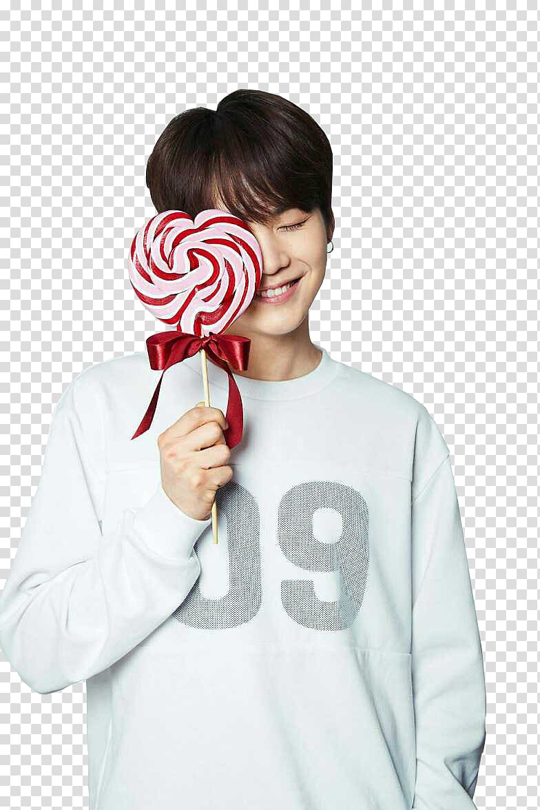 man wearing white sweater holding heart lollipop and smiling, BTS Valentine\'s Day Puma BigHit Entertainment Co., Ltd. Dope, bts transparent background PNG clipart