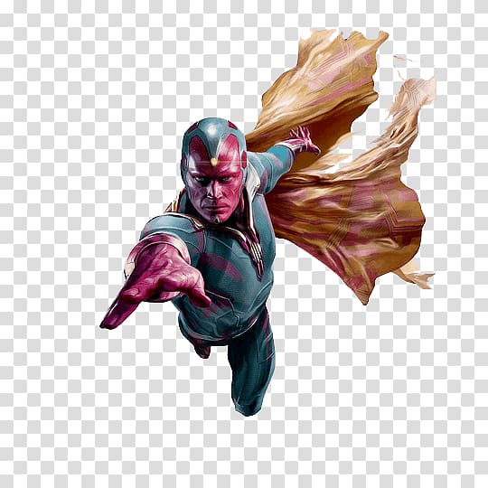 illustration of person with cape, Marvel Vision Flying transparent background PNG clipart