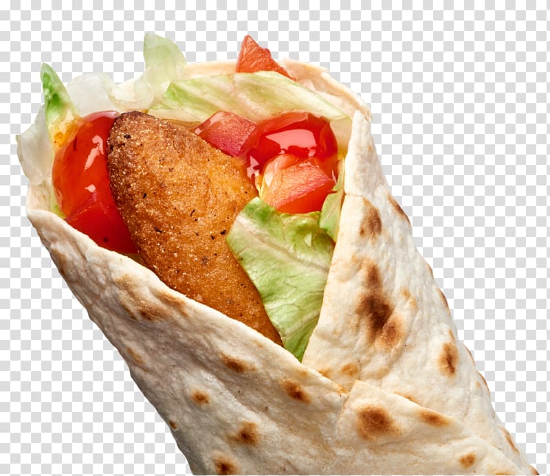 Gyro Wrap Shawarma Fast food Vegetarian cuisine, spicy chicken transparent background PNG clipart
