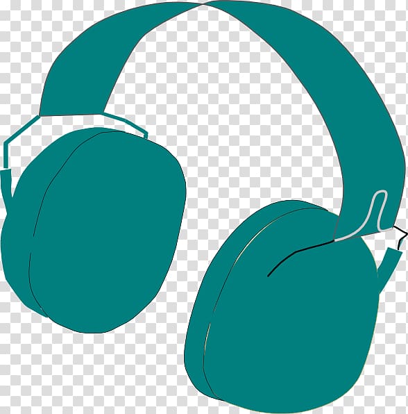 Audio Headphones Teal, cartoon headphones transparent background PNG clipart