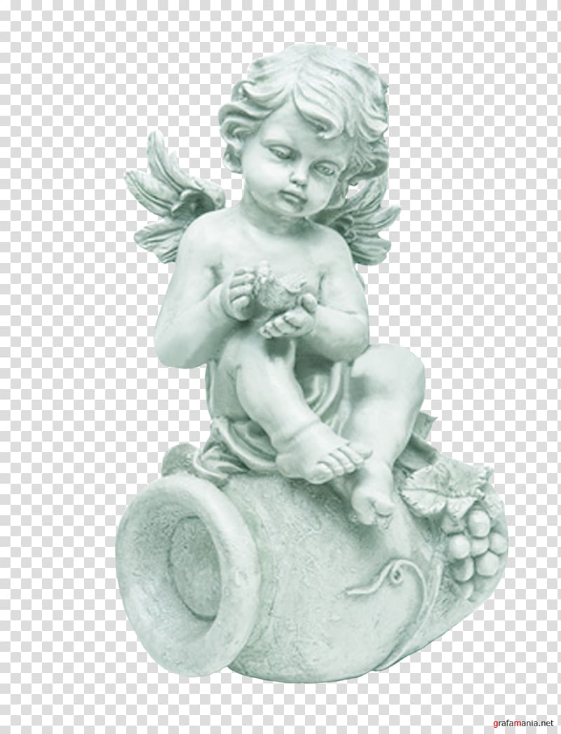 Classical sculpture Stone carving Statue Figurine, angel transparent background PNG clipart