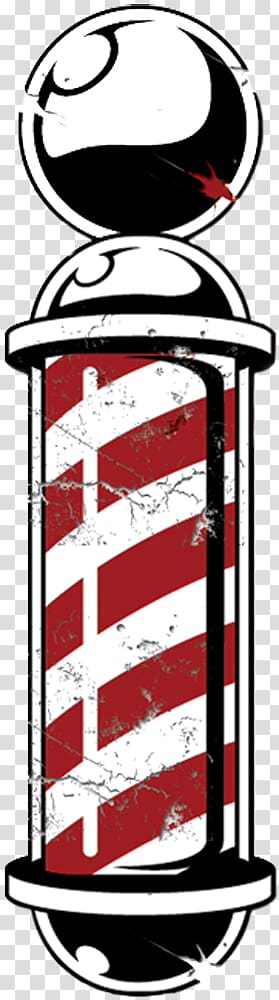 red and white barber pole illustration, Barber\'s pole , barbershop transparent background PNG clipart