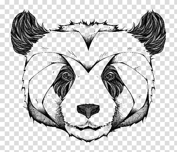 Giant panda Printmaking Drawing Art Illustration, panda transparent background PNG clipart