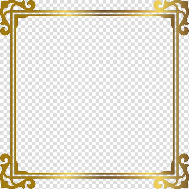 luxury gold border transparent background PNG clipart