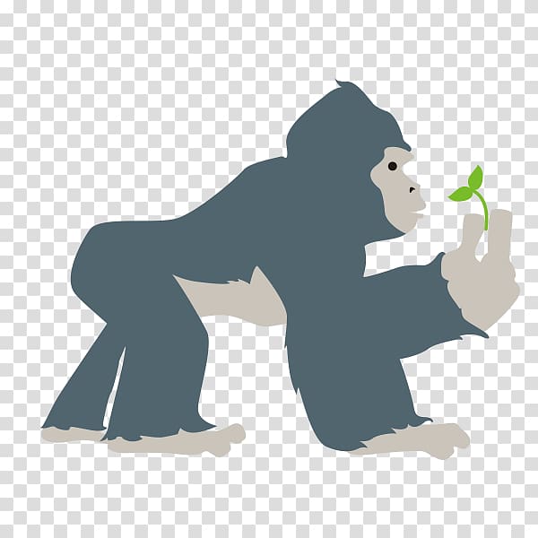 Western gorilla Orangutan Illustration, Gorilla hands sapling transparent background PNG clipart