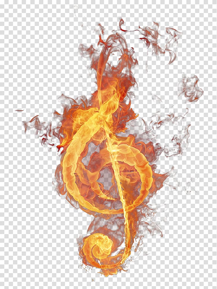 Musical note Sol anahtaru0131 Fire, Flame note material transparent background PNG clipart