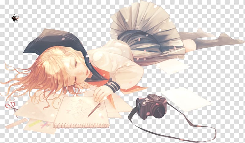 Anime Art book Manga, girl sleep transparent background PNG clipart