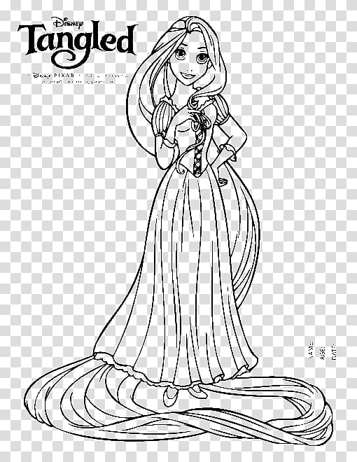 Rapunzel Coloring book Disney Princess Tangled Fairy tale, Disney Princess transparent background PNG clipart